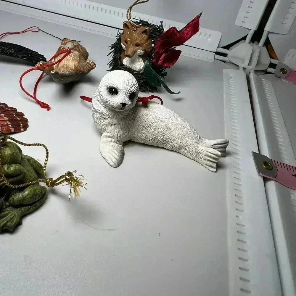 Animal Ornaments Lot Of 10 Frog, Wolf, Owl, Eagle, Otter, Seal, Walrus - Picture 3 of 13